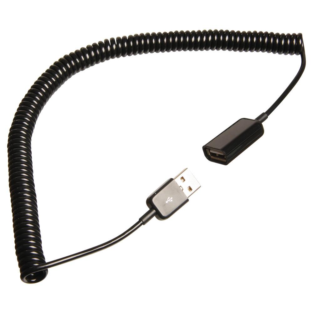 Computer - USB spiralforlængerledning, 125cm, sort 8752